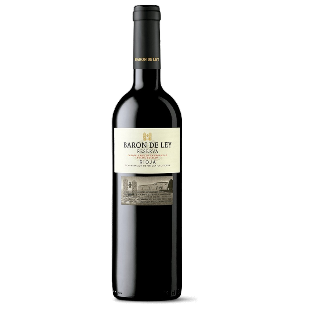 Baron de Ley Rioja Reserva 2021 – Tempranillo, Graciano, Maturana, rubinrot, cremig, Eiche