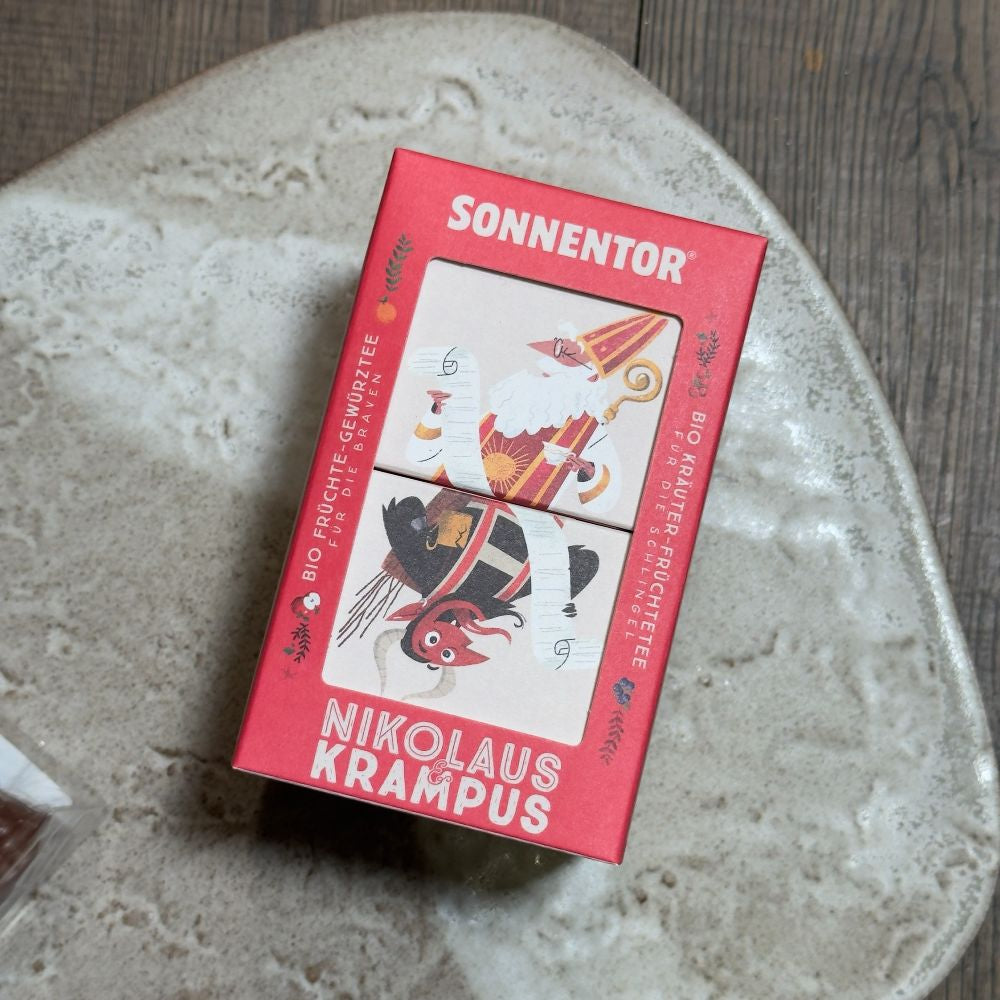 Nikolaus Geschenkbox mit Tee Mini Bischof und Deko