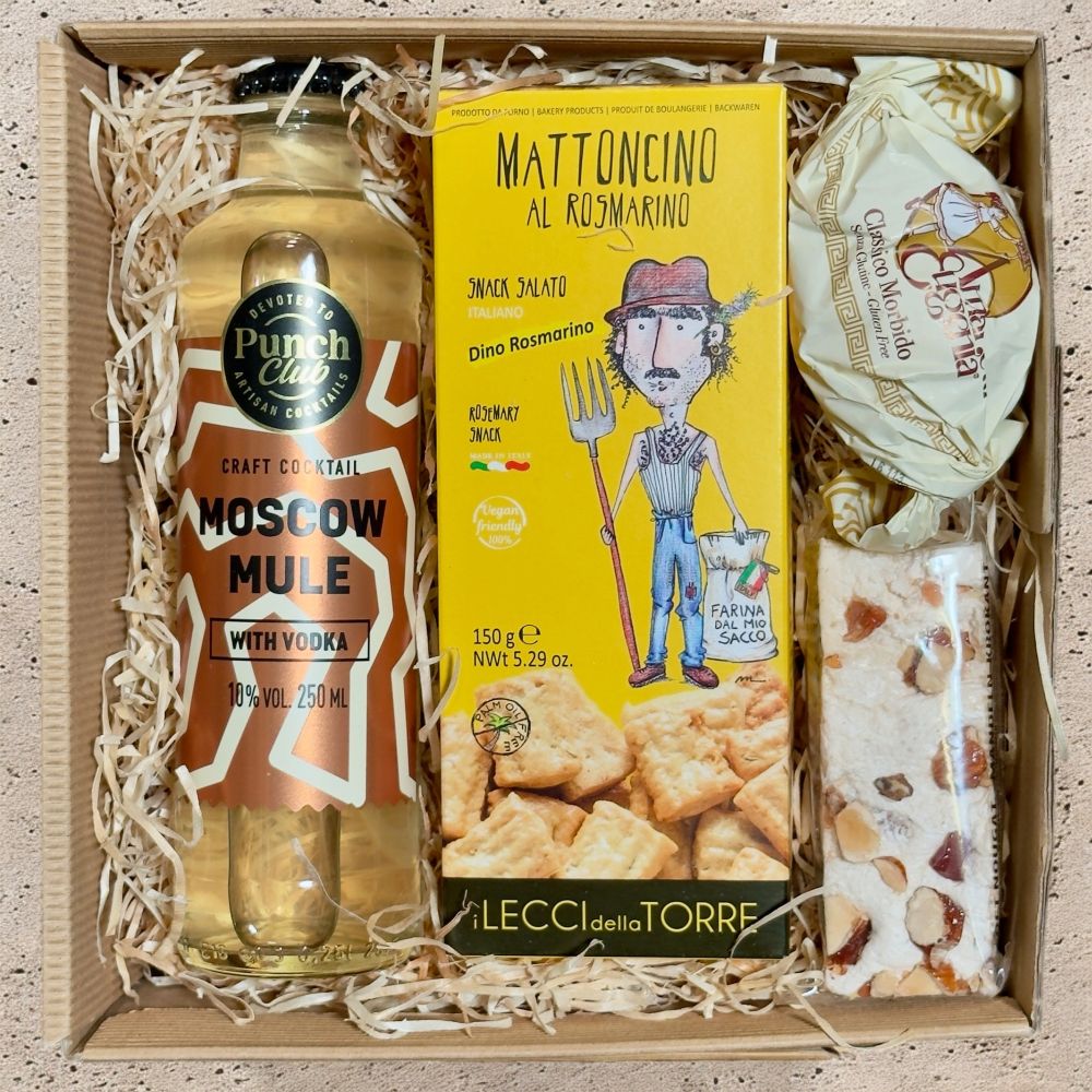 Moscow Mule Geschenkbox mit Amaretti, Nougat und Rosmarin Gebäck