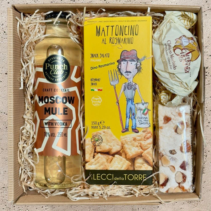 Moscow Mule Geschenkbox mit Amaretti, Nougat und Rosmarin Gebäck