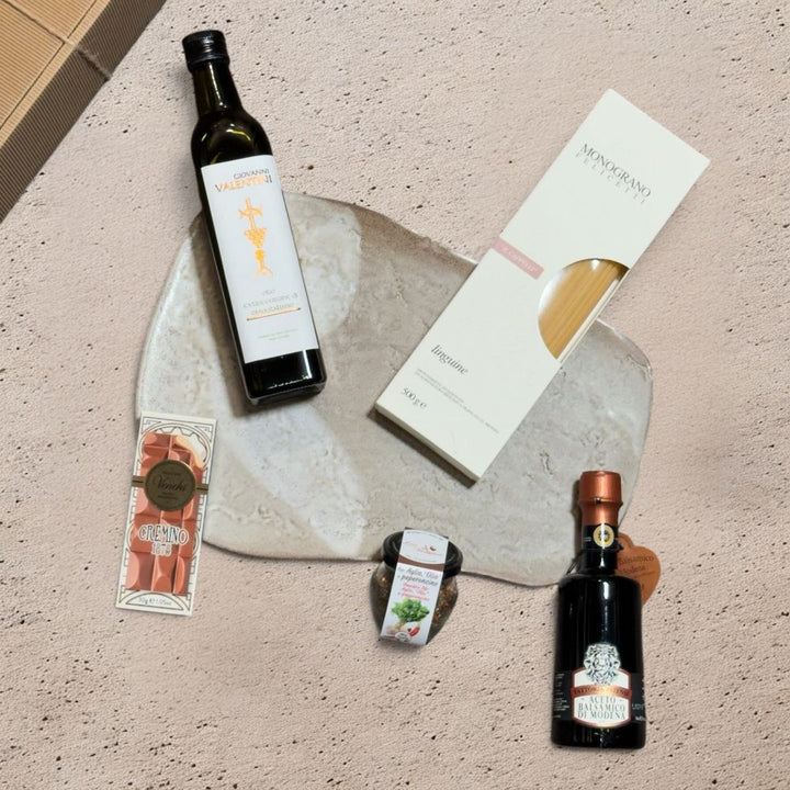 Aglio e Olio Geschenkbox mit Linguine und Olivenöl