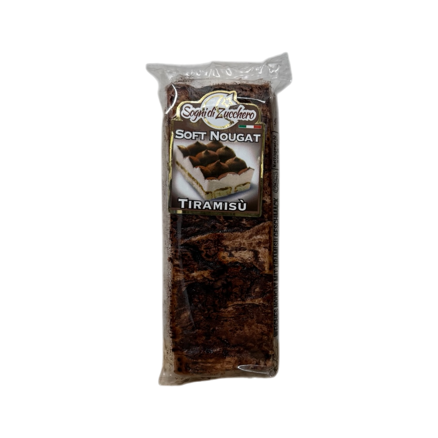 Sogni di Zucchero Soft Nougat Tiramisù - weiches Nougat 50g mit 24% Mandeln, Honig und Tiramisù-Aroma-Creme