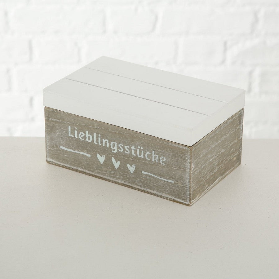 Box Carola mit Text "Lieblingsstücke", H 9 cm - Weinatelier Agnes