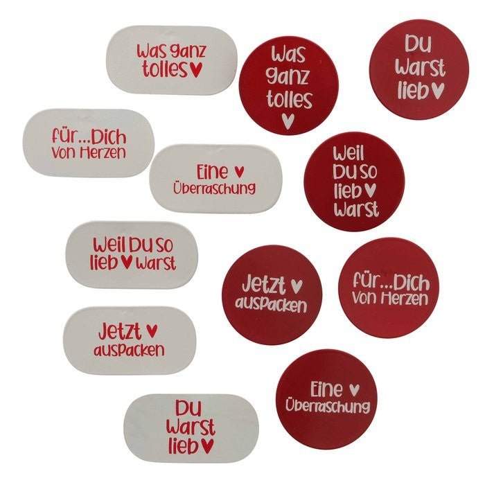 Dekoanhänger Herzilein, 6 tlg., 2 - fach sort. - Weinatelier Agnes