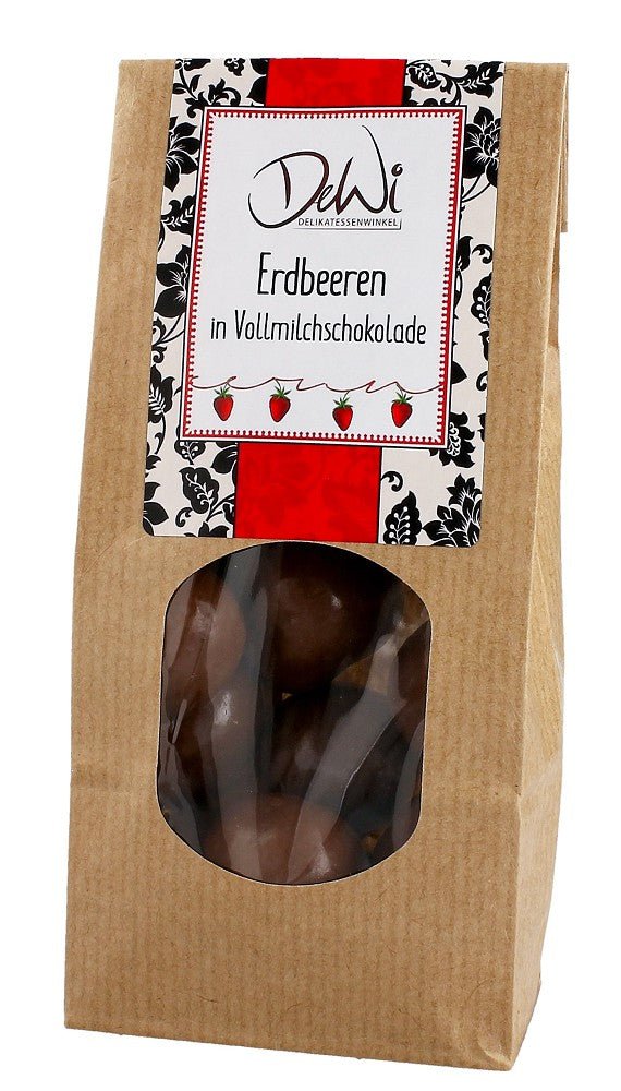 DeWi, Erdbeeren in Vollmilchschokolade, 125g - Weinatelier Agnes