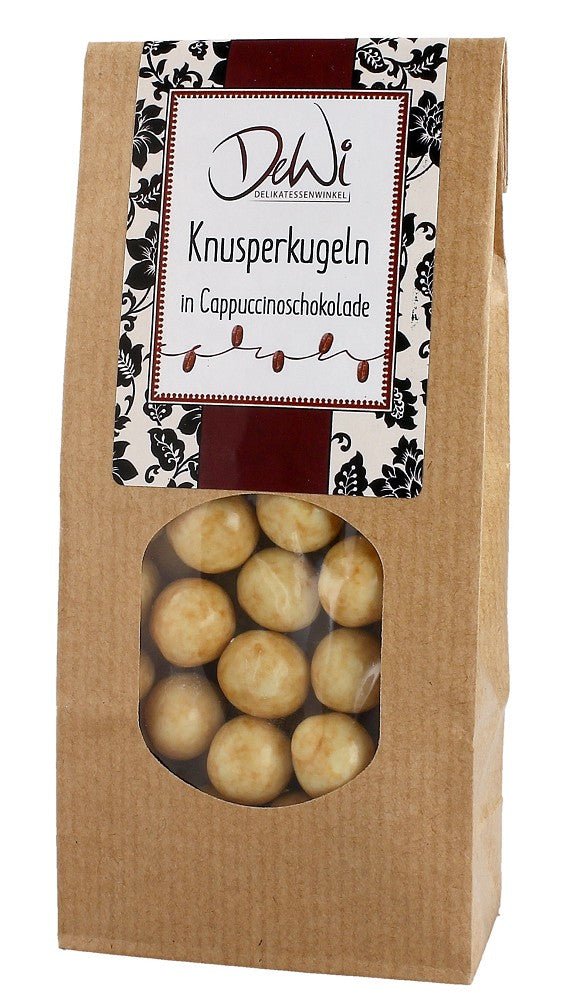 DeWi, Knusperkugeln in Cappuccinoschokolade, 125g - Weinatelier Agnes