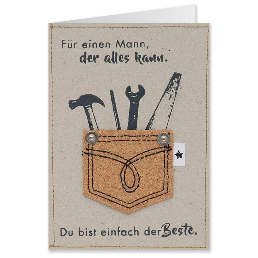 GRUSS & CO 90069 Grußkarte mit Kork »Beste« - Weinatelier Agnes