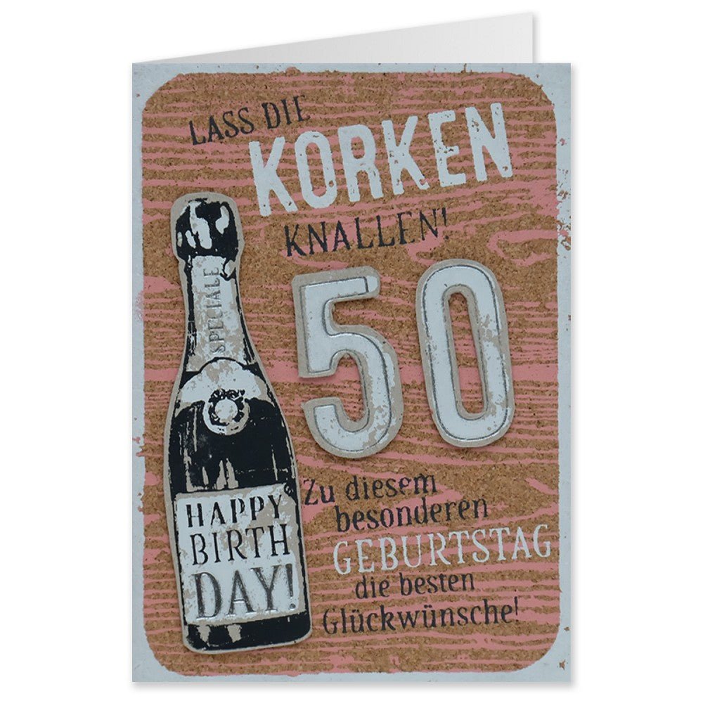 Gruss & Co, 90081 Grußkarte mit Kork »Geburtstag« - Weinatelier Agnes