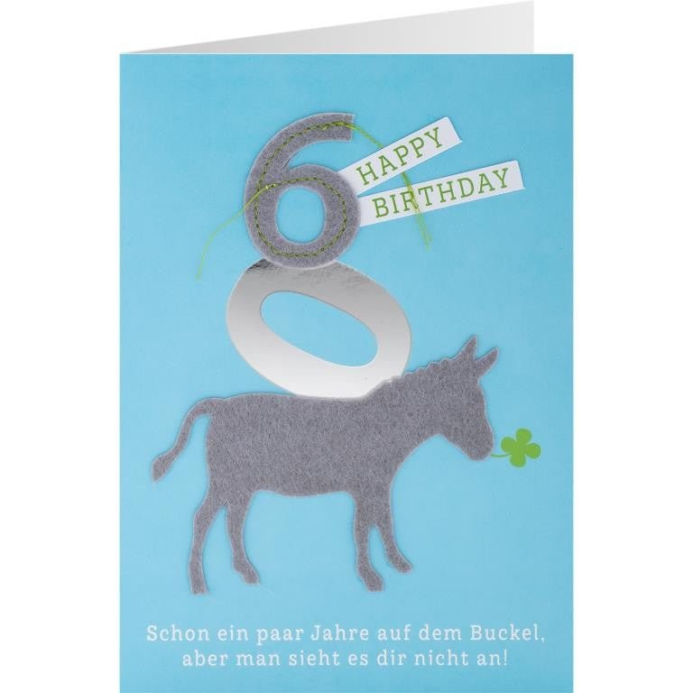 GRUSS & CO, Grußkarte 91161 Filz de 06h - Geburtstag - Weinatelier Agnes