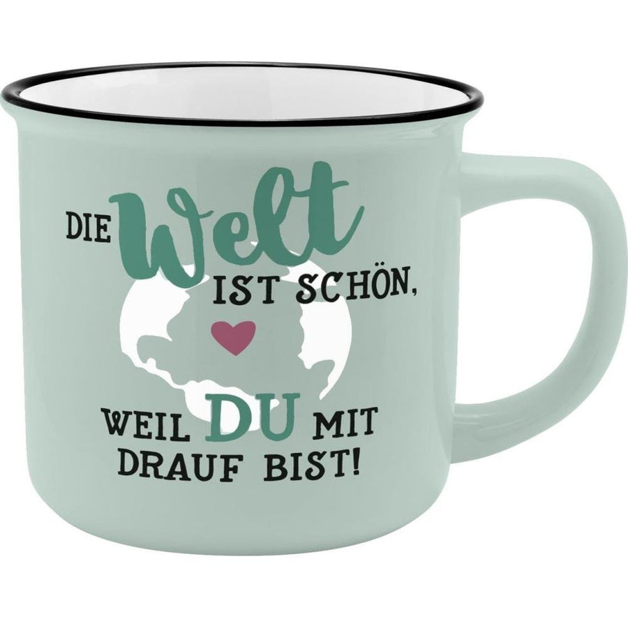Lieblingsbecher - Die Welt ist schön, weil du mit drauf bist - Weinatelier Agnes