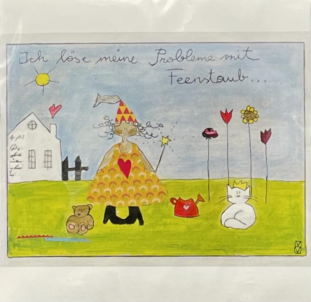 Michaela Mara, Kunstbillet Klappkarte BQ10MA1138 - Weinatelier Agnes