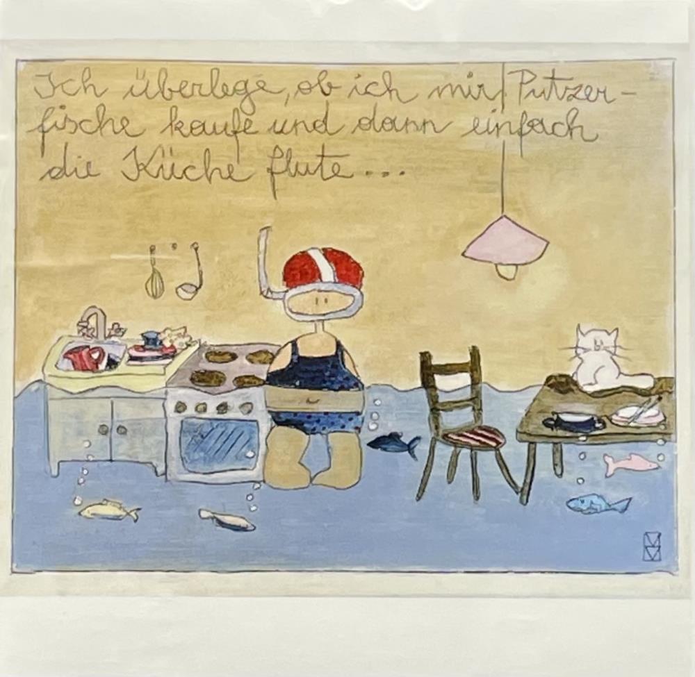 Michaela Mara, Kunstbillet Klappkarte BQ10MA1168 - Weinatelier Agnes