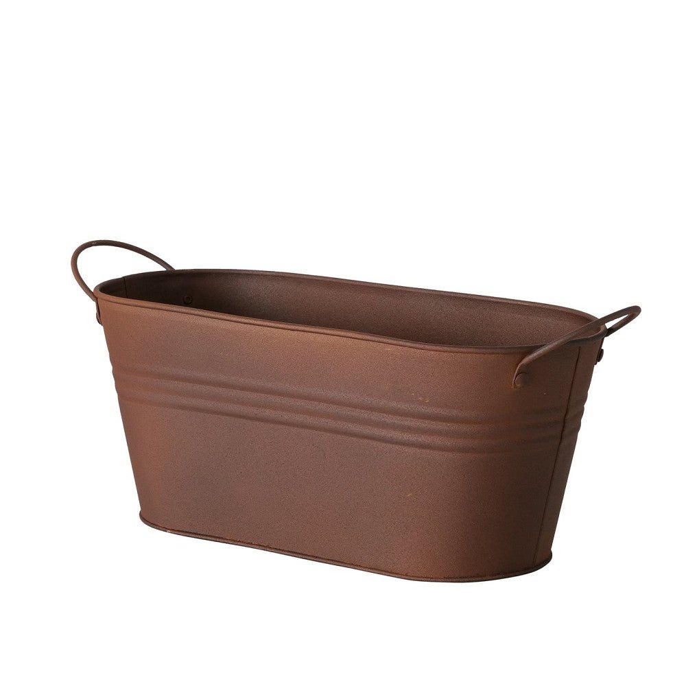 Pflanztopf Seluna, Braun, H 14 cm, B 13 cm, L 34 cm - Weinatelier Agnes