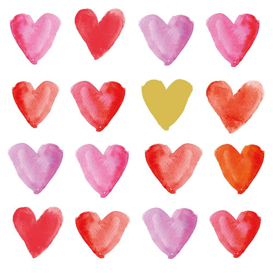 ppd, Aquarell hearts Cocktail - Servietten 25x25 cm - Weinatelier Agnes