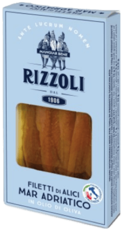 Rizzoli, Filetti di Alici Mar in olio di oliva, 40 g - Weinatelier Agnes