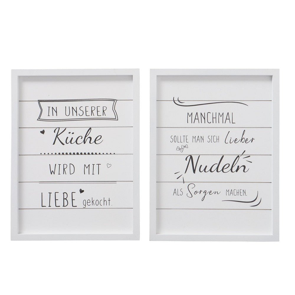 Schild Küchenweisheit, 2 sort., Spruch, B 30 cm, L 2 cm, H 4 - Weinatelier Agnes