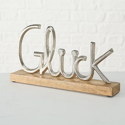 Schriftzug Glück, B 7,00 cm, H 17,00 cm - Weinatelier Agnes