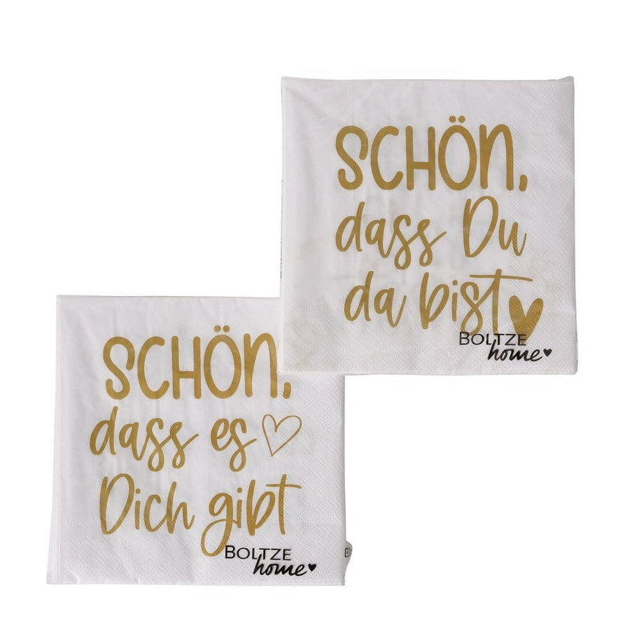 Servietten You, 20 tlg., 2 sort., Einfarbig, Spruch/Text, Bu - Weinatelier Agnes