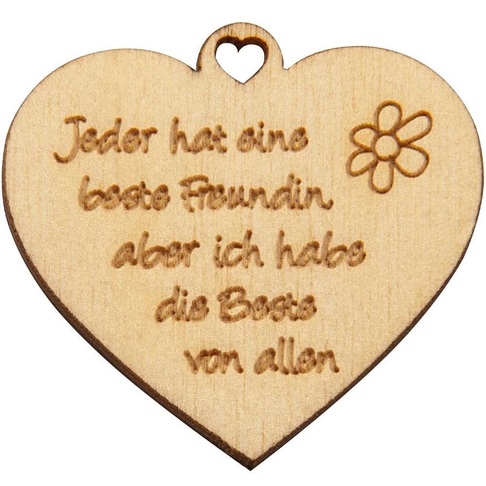 Spruchreif, Mini - Holzherz mit Gravur "Jeder hat eine..." - Weinatelier Agnes