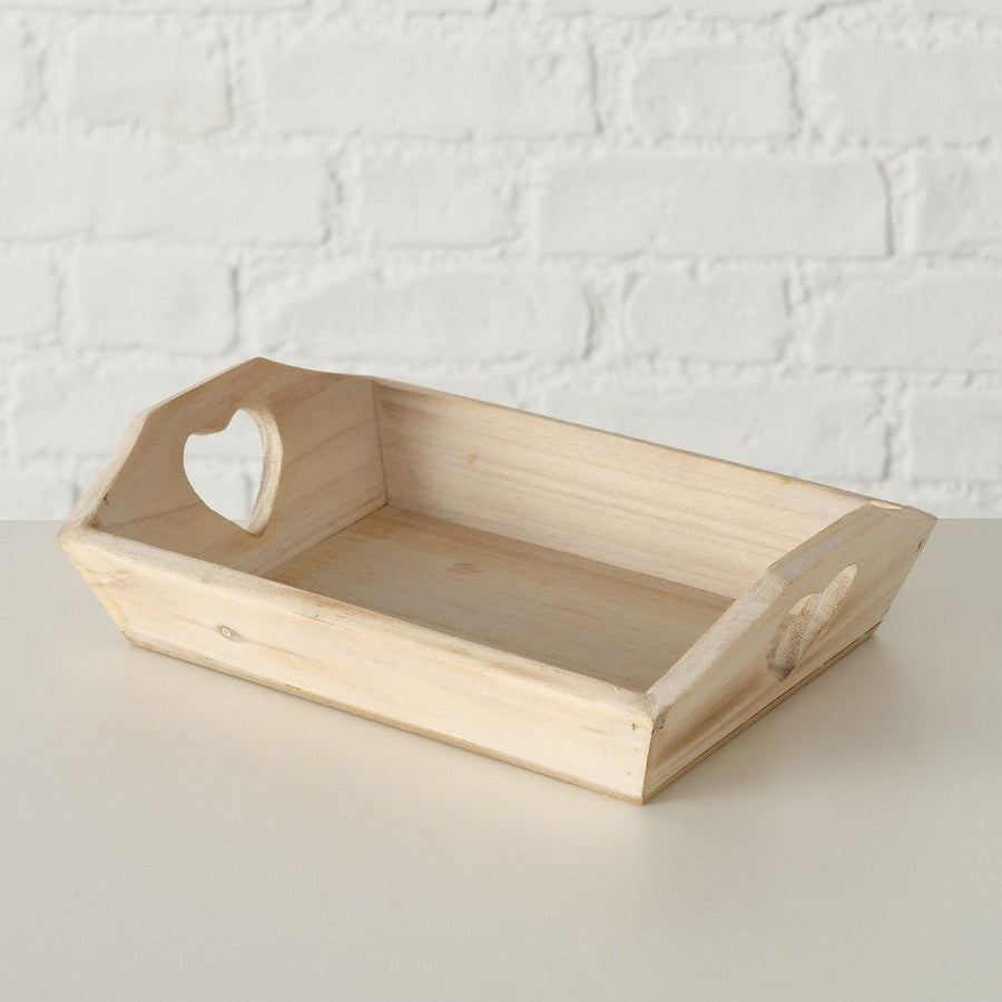 Tablett Herz, B 14 cm, L 20 cm, H 6 cm, Holz - Weinatelier Agnes