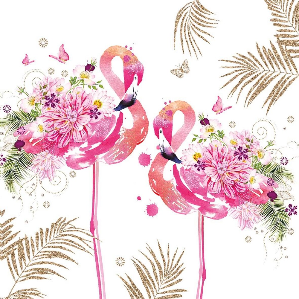 ppd, Floral Flamingos Lunch-Servietten 33x33 cm