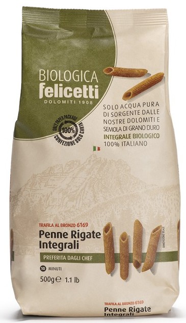 Felicetti, Biologica Penne Rigate Integrali 6169, 500g