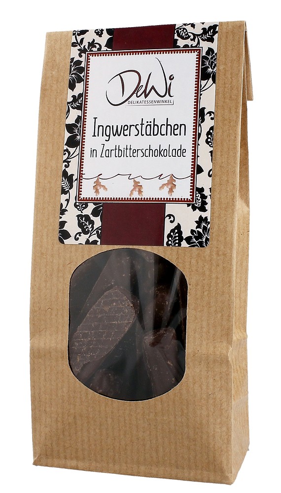 DeWi, Ingwerstäbchen in Zartbitterschokolade, 125g