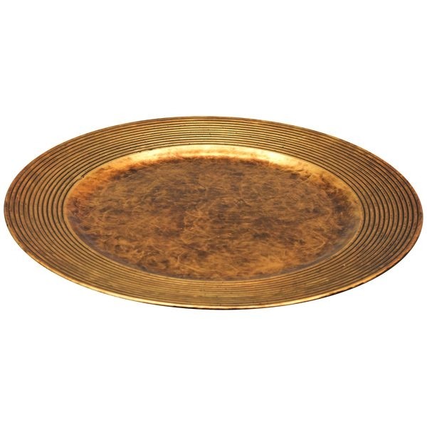 Tablett Doré, gold, gerillt, Plastik, 33x33x1,2 cm