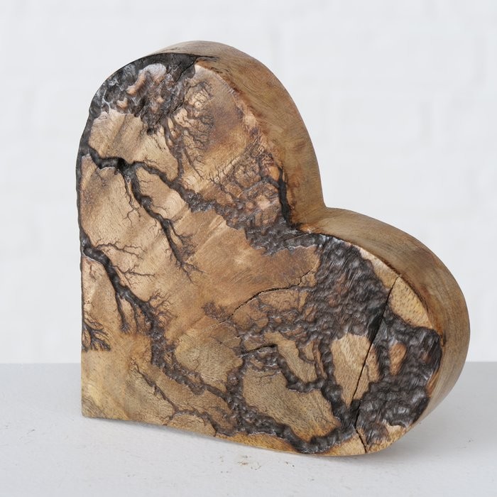 Dekoaufsteller Percha, Herz aus Mangoholz, H 12,00 cm