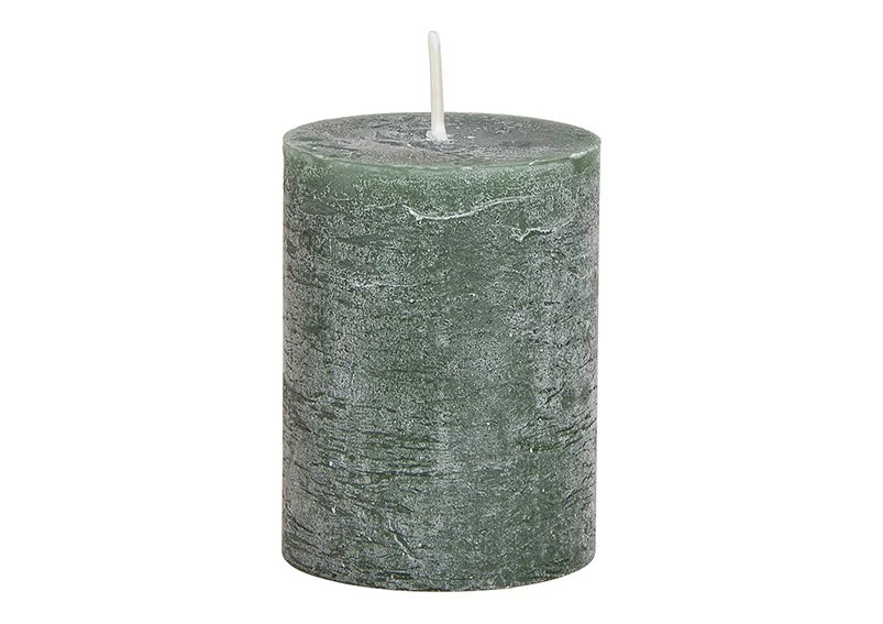 Kerze aus Wachs (grün), 6,8x9x6,8cm