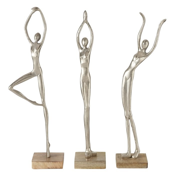 Figur Ballett, 3-fach sort., Tänzer, H 52,00 cm, Aluminium