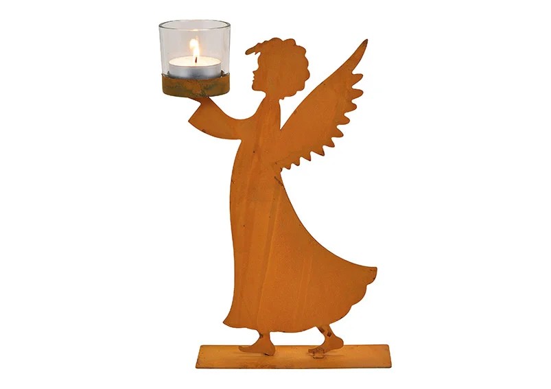 Aufsteller Engel mit Teelichthalter, 15x27x5cm