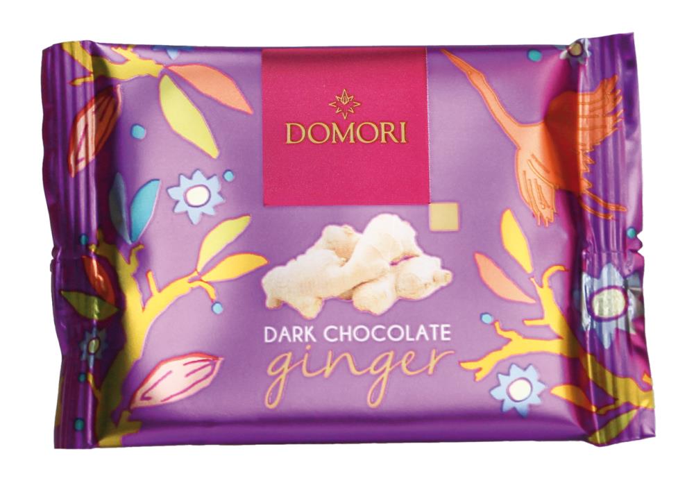 Domori, Edelbitterschokolade mit Ingwer, 25g