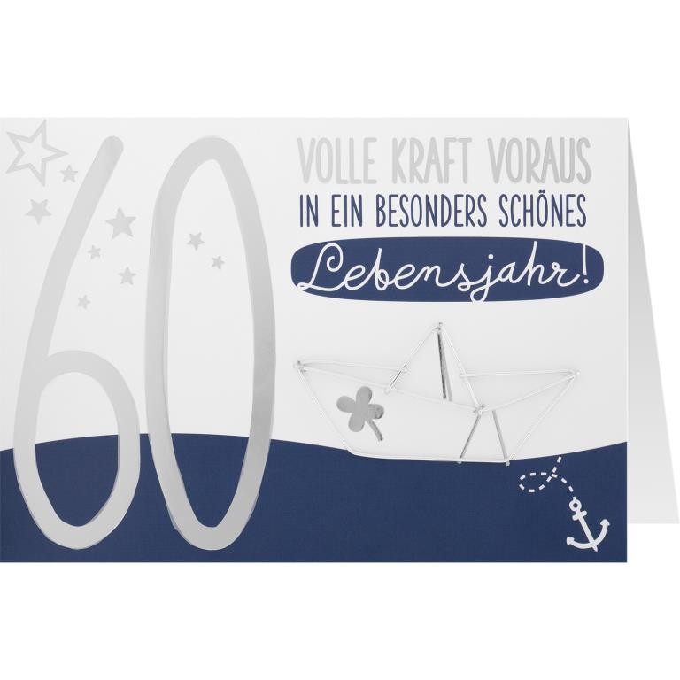 Gruss & Co, Drahtartcards »31 q«, Grußkarte 60. Geburtstag