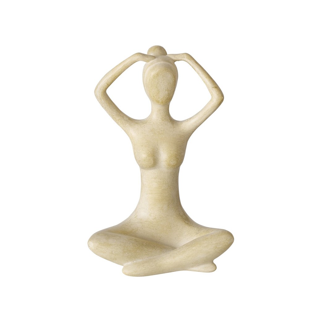 Figur Yoga, 3 sort., Frau, Thekendisplay, H 10 cm, Kunstharz