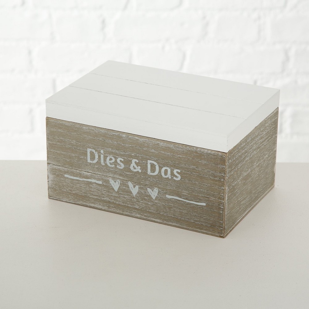 Box Carola mit Text "Dies & Das", H 12 cm