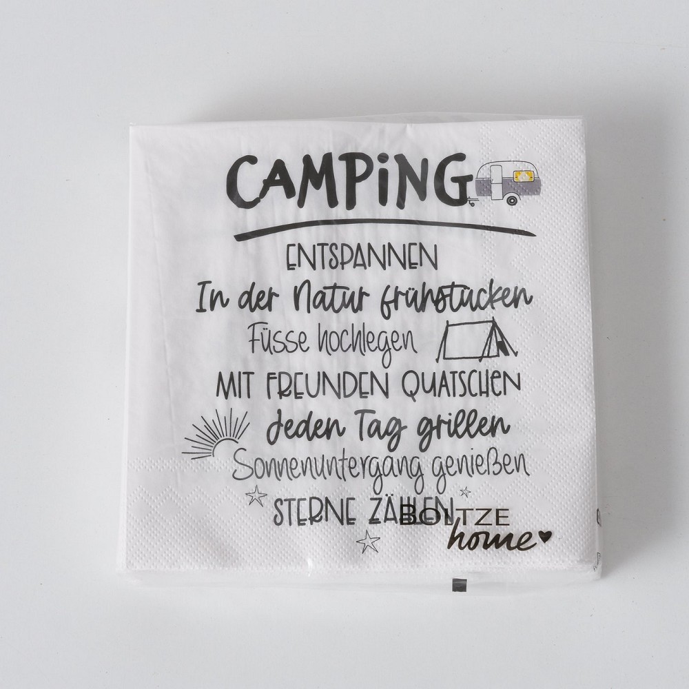 Servietten Camper, 20 tlg., 3 sort., Mehrfarbig, Spruch/Text